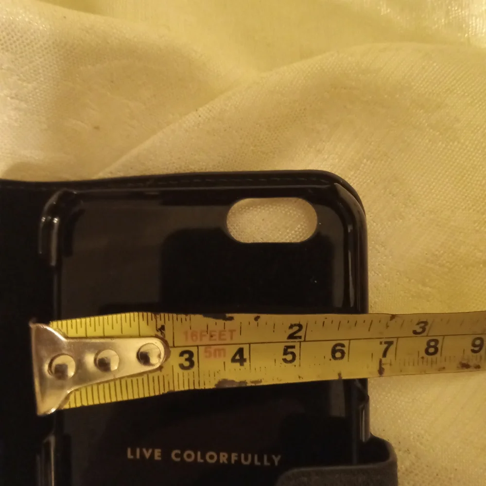 Kate spade Black and white Saffiano leather phone wallet case mirror